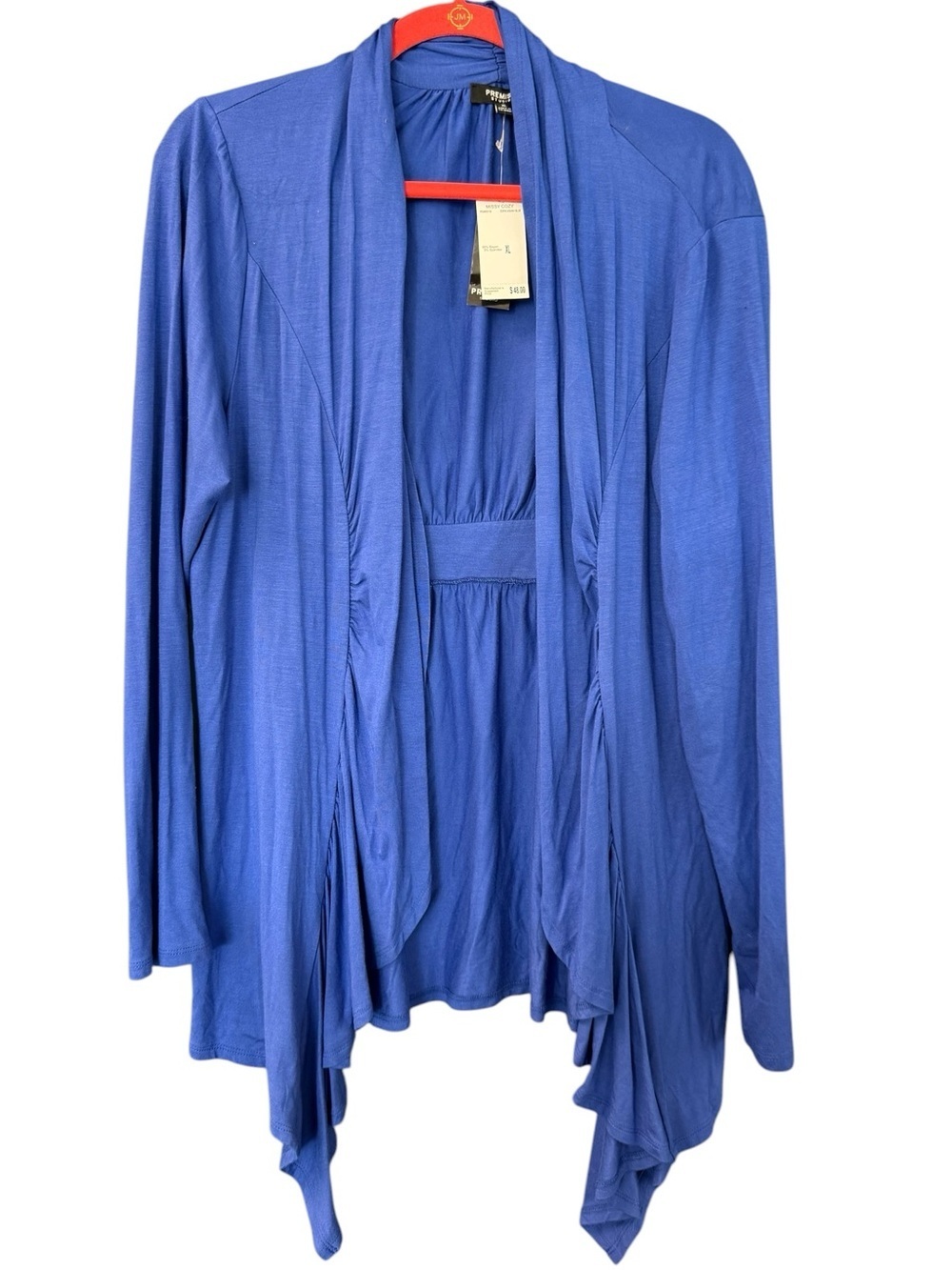Premise Studio XL Blue Drape Open Front Cardigan NWT Lightweight Flowy